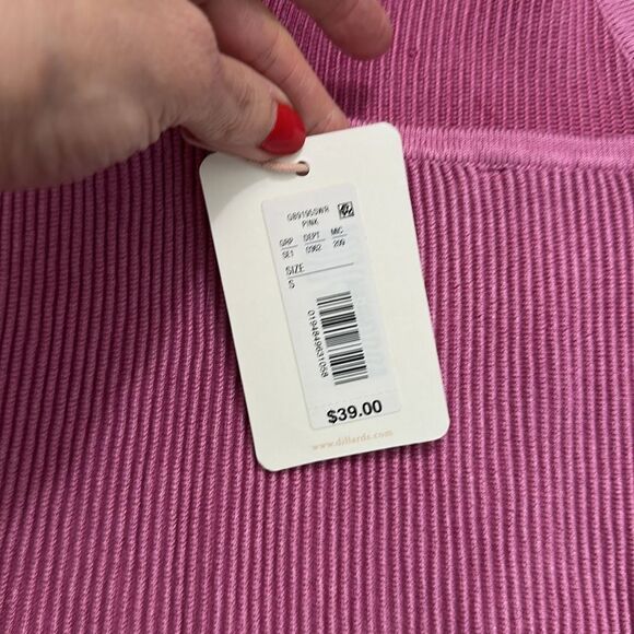 NWT Gianni Bini GB Dillards pink knit sweater halter top small s - Picture 3 of 6